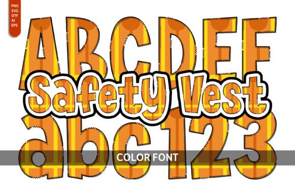 Safety Vest: A Colorful Font for Playful Designs