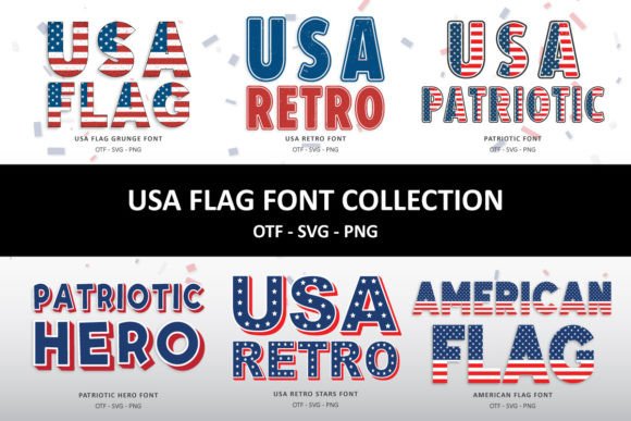 USA Flag Collection: 8 Patriotic Fonts for Independence Day