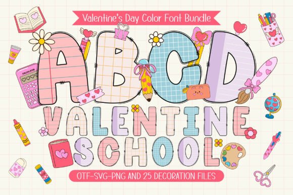 Valentine School: A Font That Blends Love and Learning